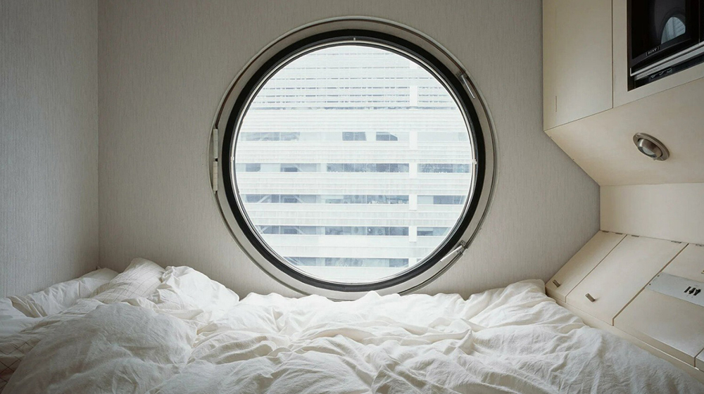 A photo of the interior of a teardrop camper, one of a series of photos created by Associate Professor and Director of Fine Arts, Noritaka Minami.