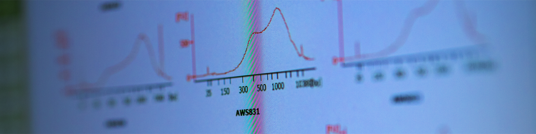 Monitor displaying research data