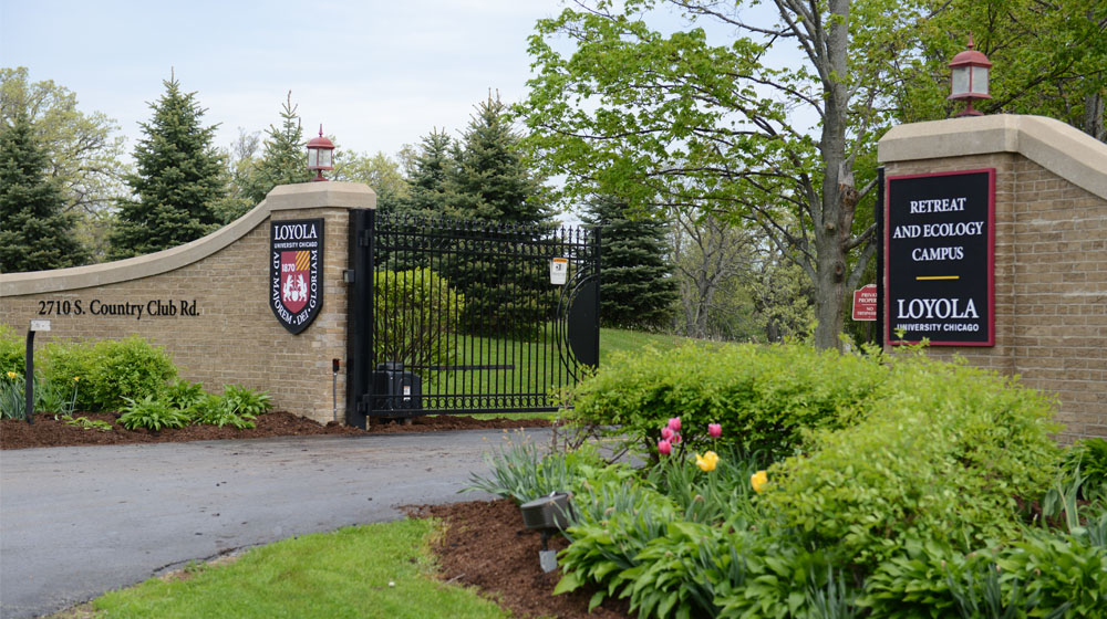 Entrance gate to Loyola's Retreat & Ecology Campus