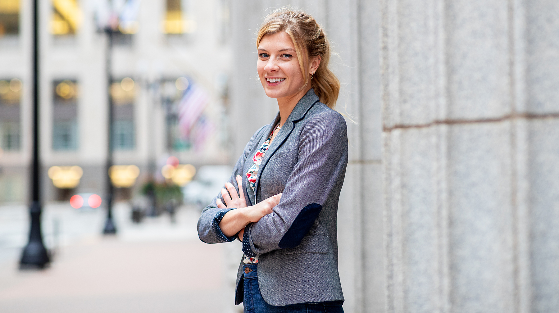 President's Medallion winner Amy Liesemeyer portrait in the Chicago Loop.