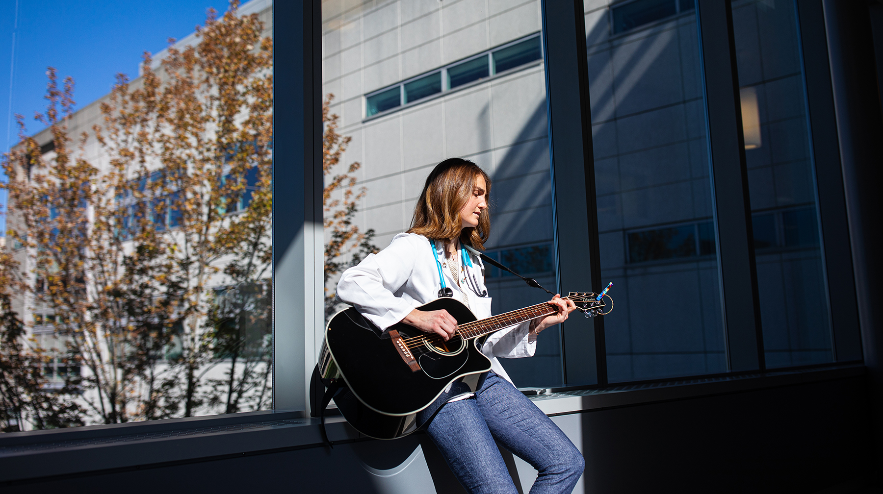 President's Medallion winner Kendall Frisoli portrait on the Health Sciences Campus.