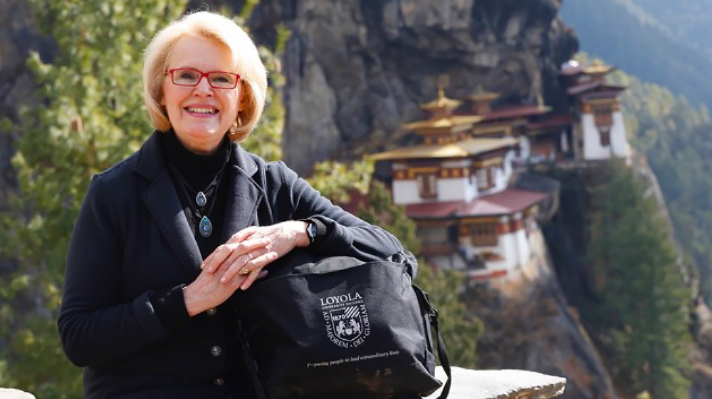 Jill Geisler at Tiger's Nest, Bhutan