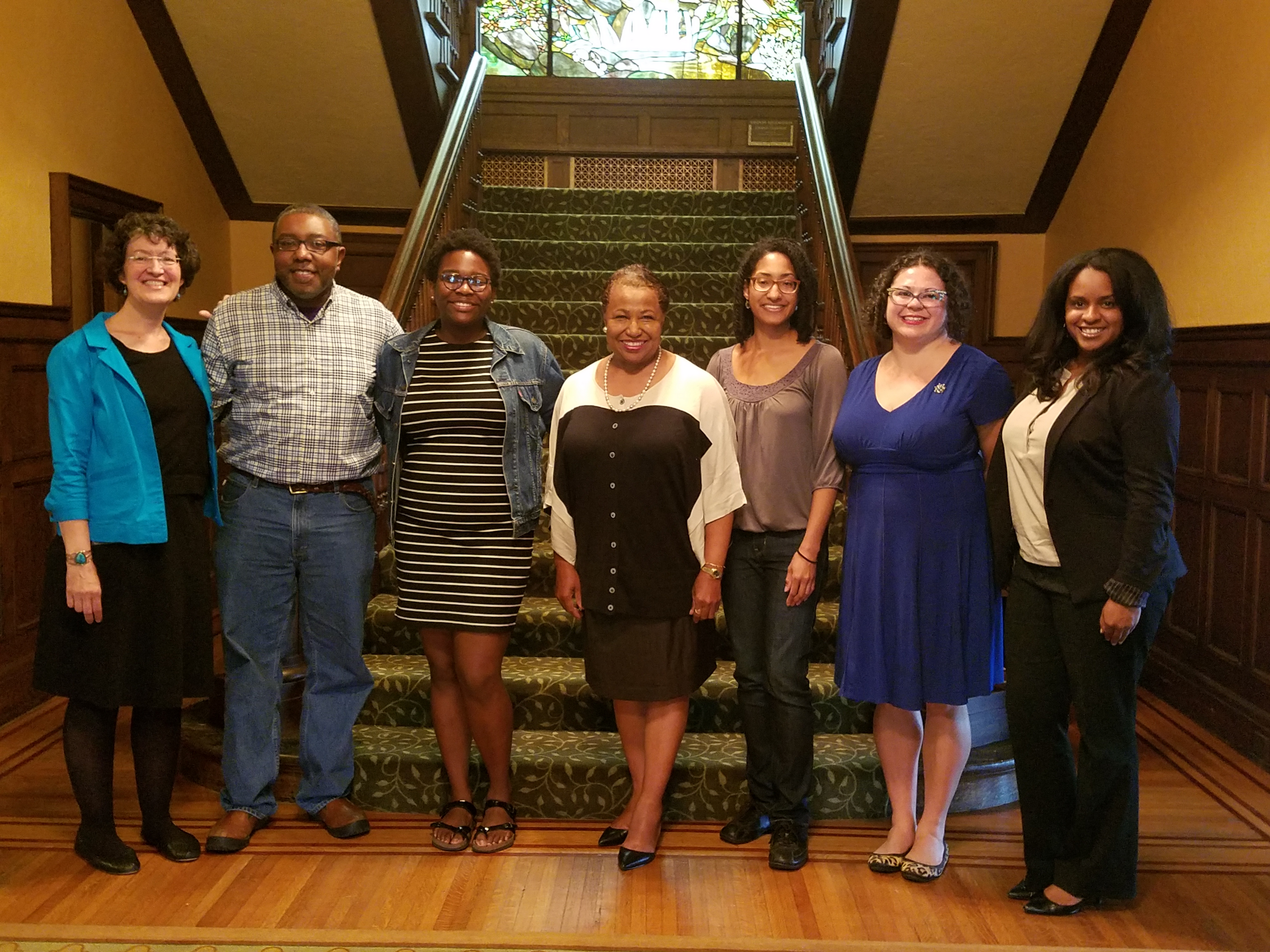 [Pictured L-R: Nancy Freeman, WLA Director; Steve Adams, BMRC Board Chair; Megan Naylor; Ambassador Carol Moseley Braun; Melanie Chambliss, BMRC Special Project Intern; Anita Mechler, BMRC Project Manager/Archivist; and Andrea Jackson, BMRC Executive Director]